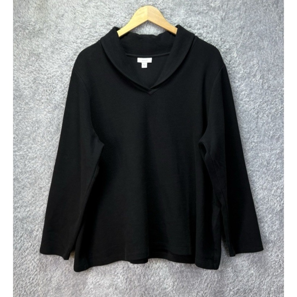 Pure Jill J Jill Women's 2X Black Cowl Neck Long Sleeve Stretch Tunic Top